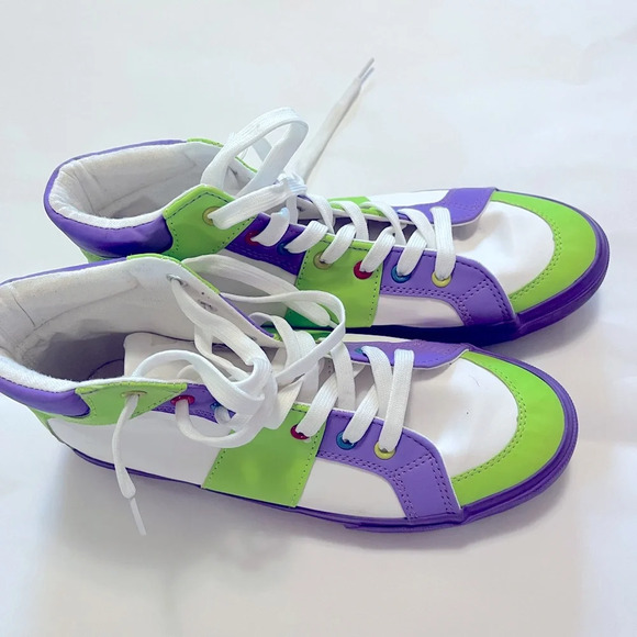 Men’s Disney Non Leather Toy Story 4 Purple and Green High Tops - Picture 4 of 10